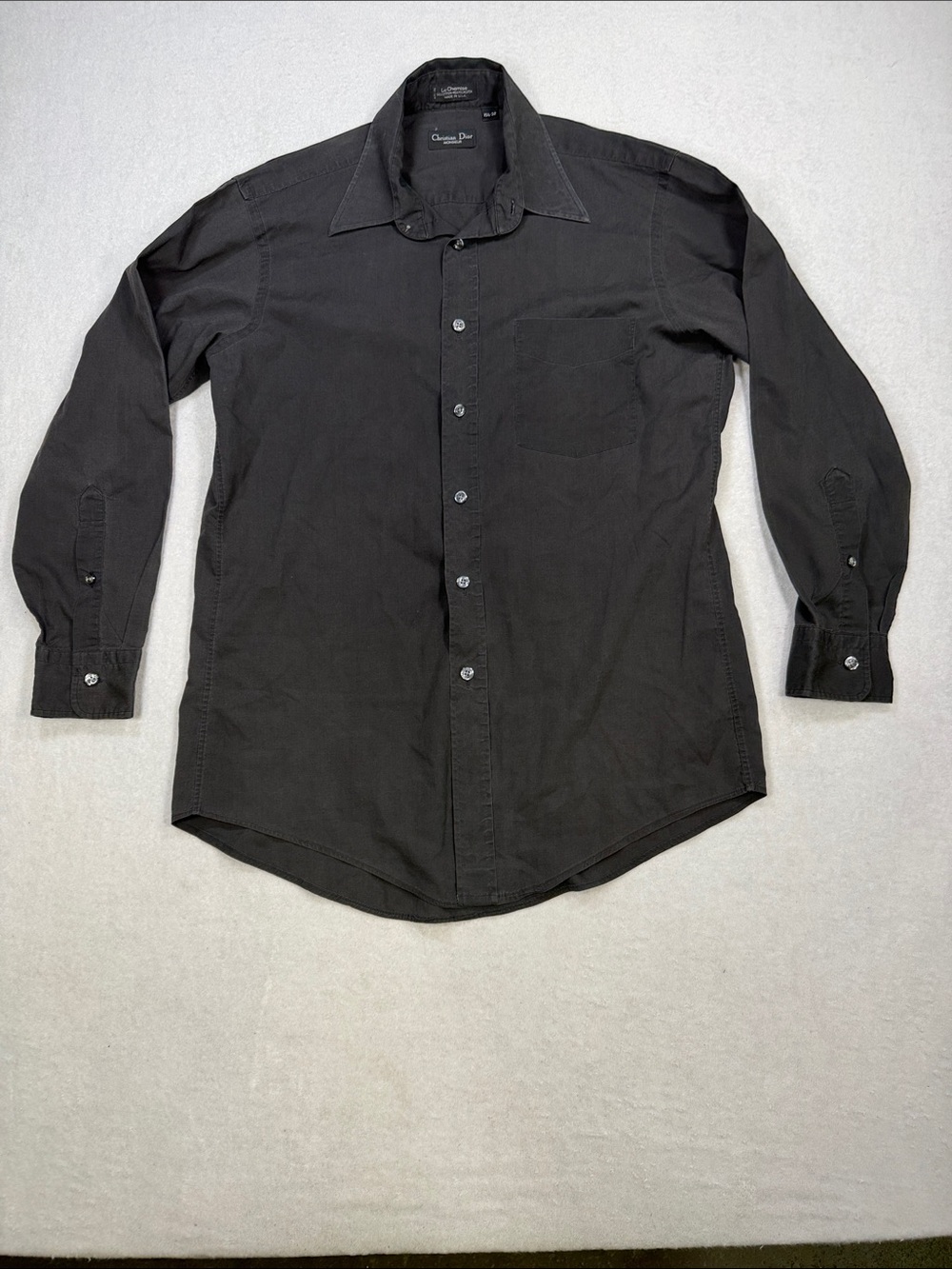 Vintage Christian Dior Monsieur Le Chemise Men's Black Button-Down Shirt